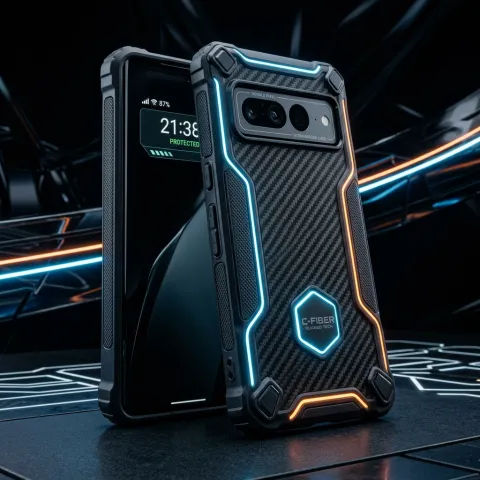 Rugged carbon fiber phone case